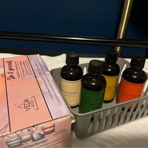Veda Aromatherapy Oil Collection with Colorful Labels